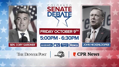 Gardner, Hickenlooper agree to Oct. 9 Senate debate hosted by Denver7, The Denver Post, CPR News