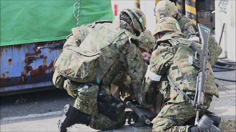 Marines and JGSDF Soldiers Conduct a Mass Casualty Evacuation - Exercise Active Shield 2021