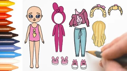 COMO DESENHAR BONECA DE PAPEL+ 2 LOOKS INCRÍVEIS #bonecadepapel #paperdolls #dollpaper