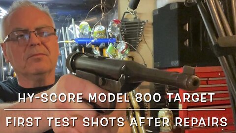 First test shots after repairs, Hy Score model 800 target .177 pistol. Cool old gun!