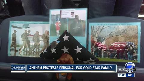 Colorado Gold Star family protests NFL players who kneel during the national anthem