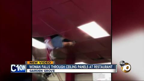 Woman falls through ceiling at Southern California restaurant