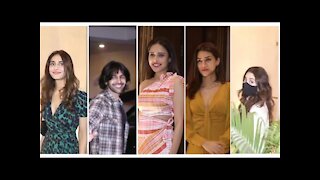 Kartik Aaryan, Vaani Kapoor, Kriti Sanon, Nushrratt,Janhvi & Khushi at Manish Malhotra's house