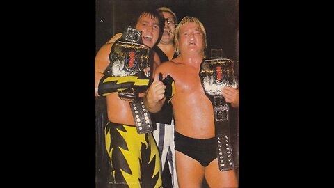 tnt-dream team of Greg valentine, Brutus beefcake & john valiant, winning championship