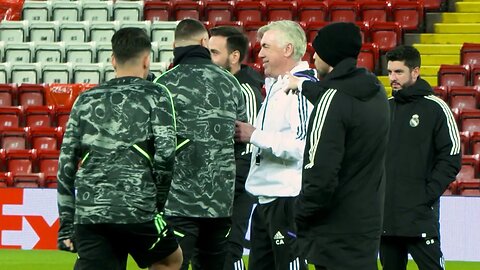 Real Madrid train at Anfield ahead of HUGE Liverpool Champions League Round of 16 match