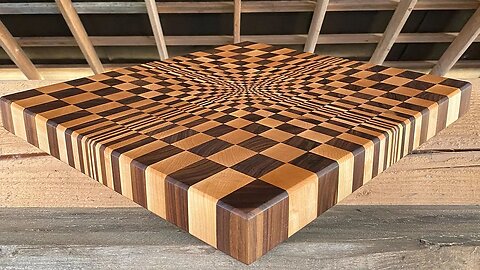 Building an Optical Illusion End Grain Cutting Board