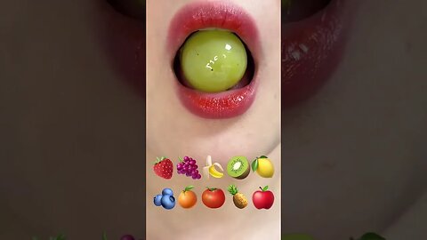 EMOJI CHALLENGE FRUIT #emojichallenge #emojifoodchallenge #mukbang #asmr #eating #grape #viral #eat