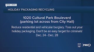 Recycling event to prevent theft