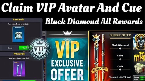 Get VIP Cue And VIP Avatar Free | VIP Black Diamond 8 Ball Pool