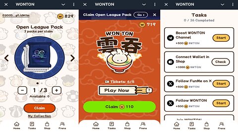 WONTON | Play Game, Complete Tasks, Invite friends & Mystery Boxes| New Telegram Crypto Mining Bot