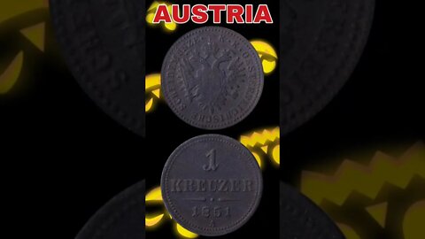 Austria 1 Kreuzer 1851.#shorts #coinnotesz