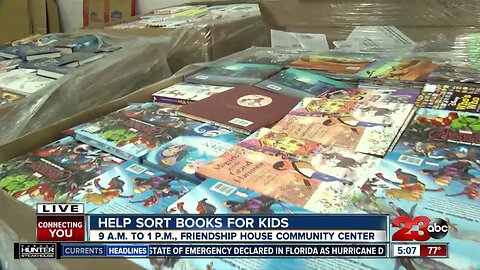 Help sort and box books for thousands of local children in low-income communities