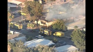 Mobile home fire near Boulder Station