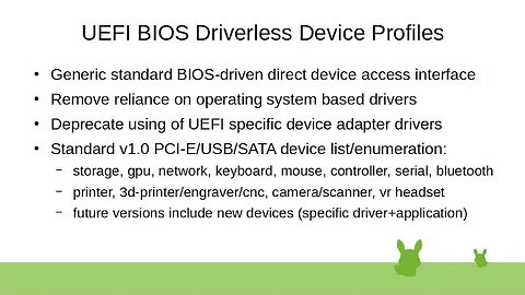 UEFI BIOS Driveless Device Profiles