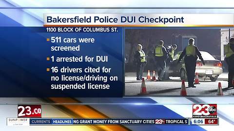 Bakersfield Police hold DUI/Driver's License checkpoint