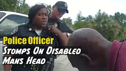 Cop Stomps On Disabled Mans Head While On The Ground