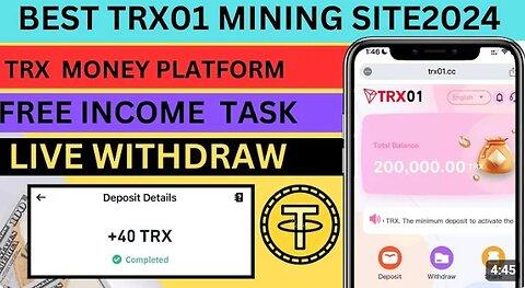 New trx01 tron mining site | Longtime site best trusted earning site | Best site launching today