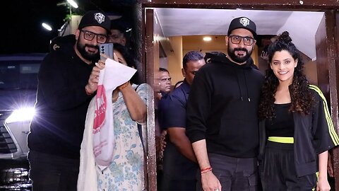 Abhishek Bachchan & Saiyami Kher attend the screening of Ghoomar for Indian Deaf Women Cricket😍🔥