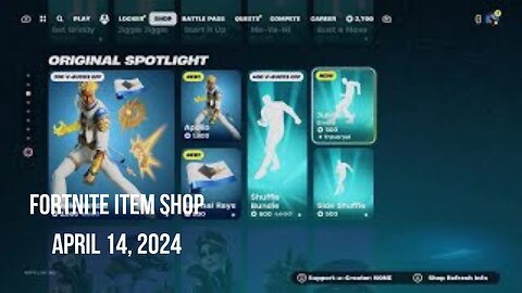 Fortnite Item Shop|April 14, 2024(*New* Apollo Bundle, Instrument, & Emote)