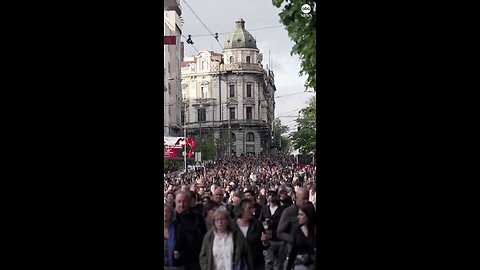 Thousands of demonstrators took to the streets of Serbia’s capital city