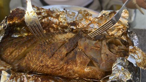 Grill fish at nepal pokhara