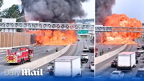 Terrifying moment truck explodes into huge fireball in New Jersey|News Empire ✅