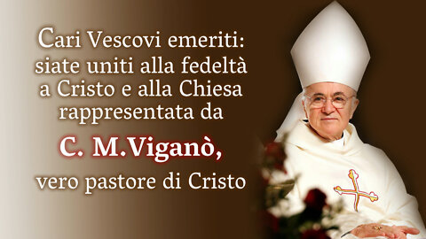 Cari Vescovi emeriti: siate uniti alla fedeltà a Cristo e alla Chiesa rappresentata da C. M. Viganò, vero pastore di Cristo