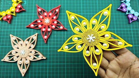 ❄️ Excellent Christmas Crafts Idea 🎄 Handmade Christmas Snowflake 🎄 Glitter Foam Paper Crafts