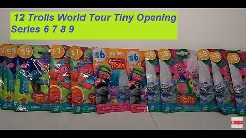 12 Trolls 🔥World Tour Tiny toy card opening & reviews Dreamworks Series 6 7 8 9 Rare Rainbow Sparkle