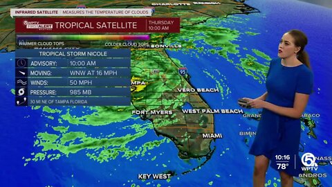 Tropical Storm Nicole forecast, 10 a.m. on Nov. 10, 2022