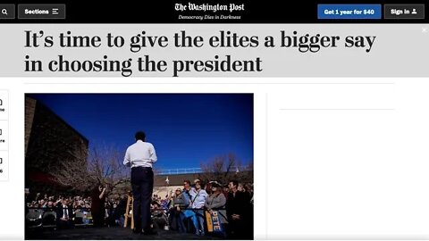 WaPo: It's time to give elites a bigger say in choosing the president