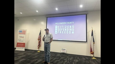 Mark Meckler, founder of COS, speaks at the August CDF meeting.