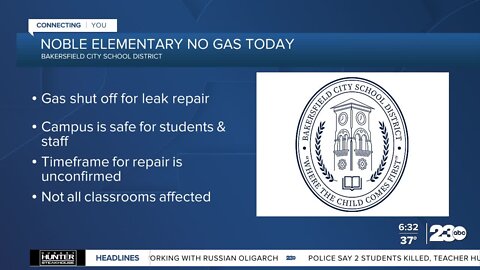 Noble Elementary gas leak repair