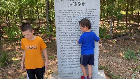 Grandpa and grandsons - Walk With Us as we explore the Andrew Jackson State Park statues in SC