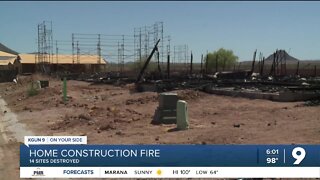 Marana home construction fire