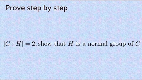 index 2 subgroup must be a normal subgroup