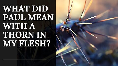 What Did Paul Mean With A Thorn In My Flesh?