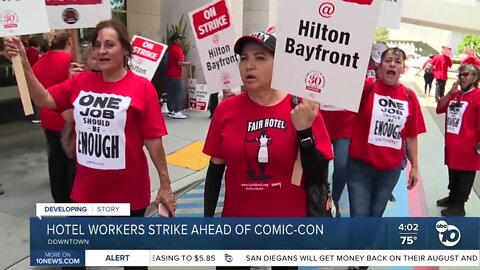 Hotel workers strike ahead of Comic-Con