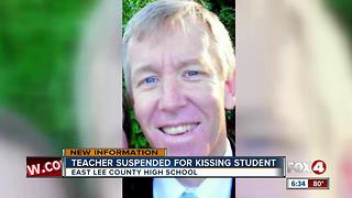 Teacher suspended after kissing student