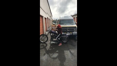 Shovelhead Chopper Burnout in my pajamas