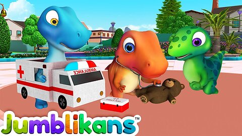 The Ambulance Pretend Play Song with Jumblikans Dinosaurs - ChuChu TV Nursery Rhymes Learning Songs