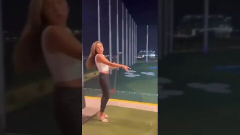 Hot Chinese Girl Makes Golf Look Easy With This Trick Shot