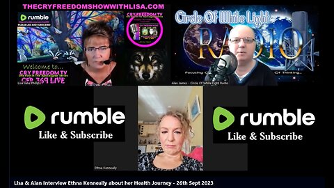 WWW.THECRYFREEDOMSHOWWITHLISA.COM Lisa, Alan & Ethna Kenneally, Alternative Cancer Journey - 26/9/23