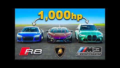 Lamborghini Revuelto v 1000hp M3 Touring v 1000hp R8_ DRAG RACE