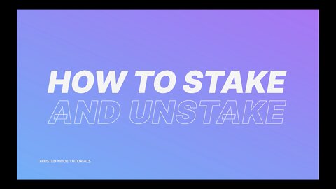 How to Staking and Unstake TNODE Token