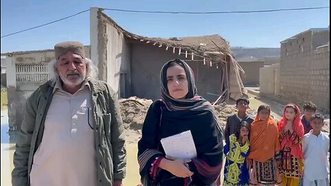 Dr Mahrang Baluch at Gwadar With Flood affected people's