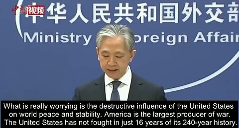 China FM spokesman: the US has not fought in just 16 years of its 240-year history.