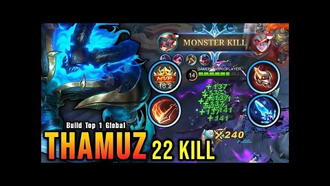 22 Kills!! Monster Offlane Thamuz with Hybrid Build - Build Top 1 Global Thamuz ~ MLBB