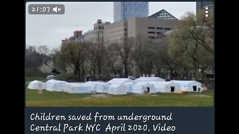 Children saved from underground Central Park NYC April 2020.