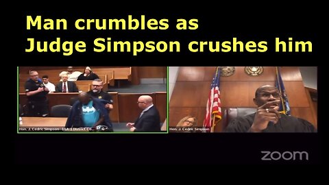 Man almost passed out in court as Judge Simpson is crushing him. You tell me is he faking?